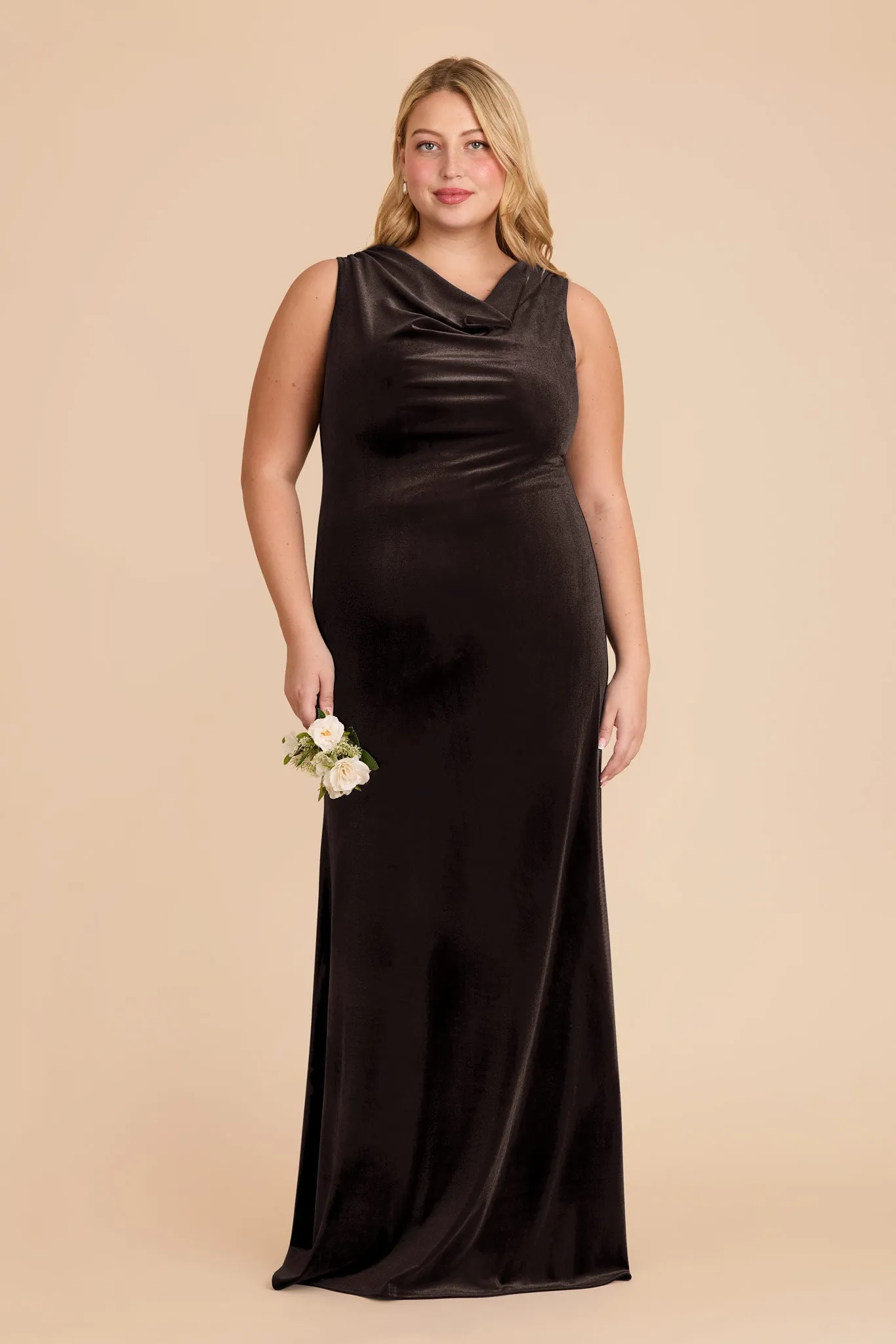 Fallon Velvet Dress - Espresso sold by Birdy Grey product image thumbnail 2