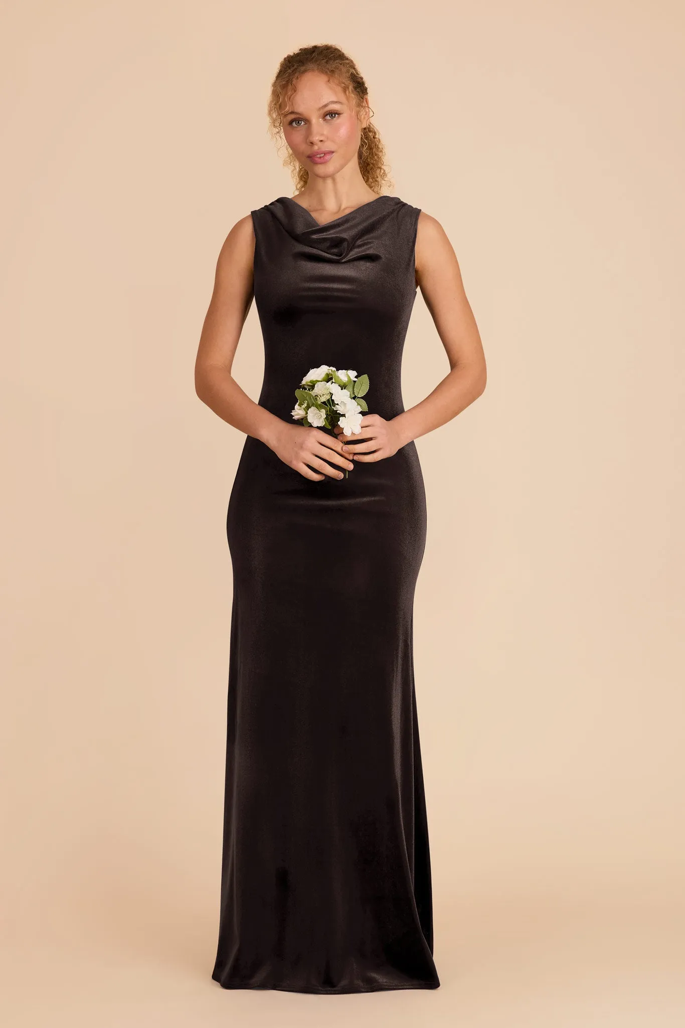 Fallon Velvet Dress - Espresso sold by Birdy Grey product image thumbnail 3