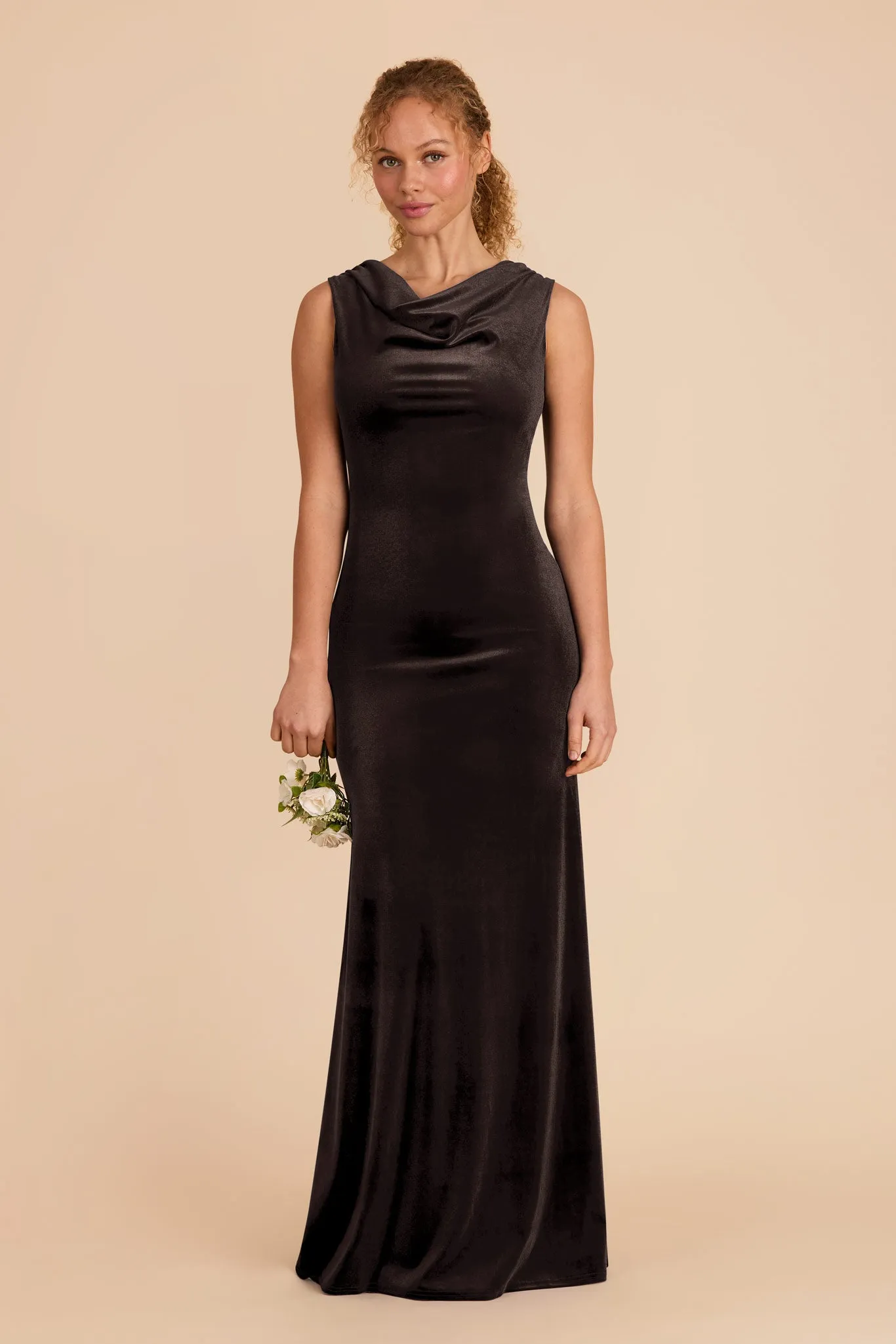 Fallon Velvet Dress - Espresso sold by Birdy Grey