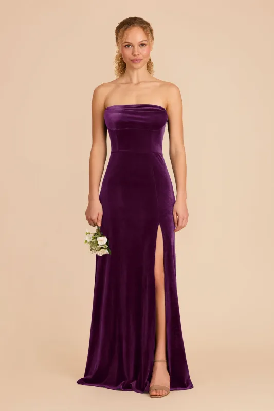 Mia Velvet Convertible Dress - Fig sold by Birdy Grey