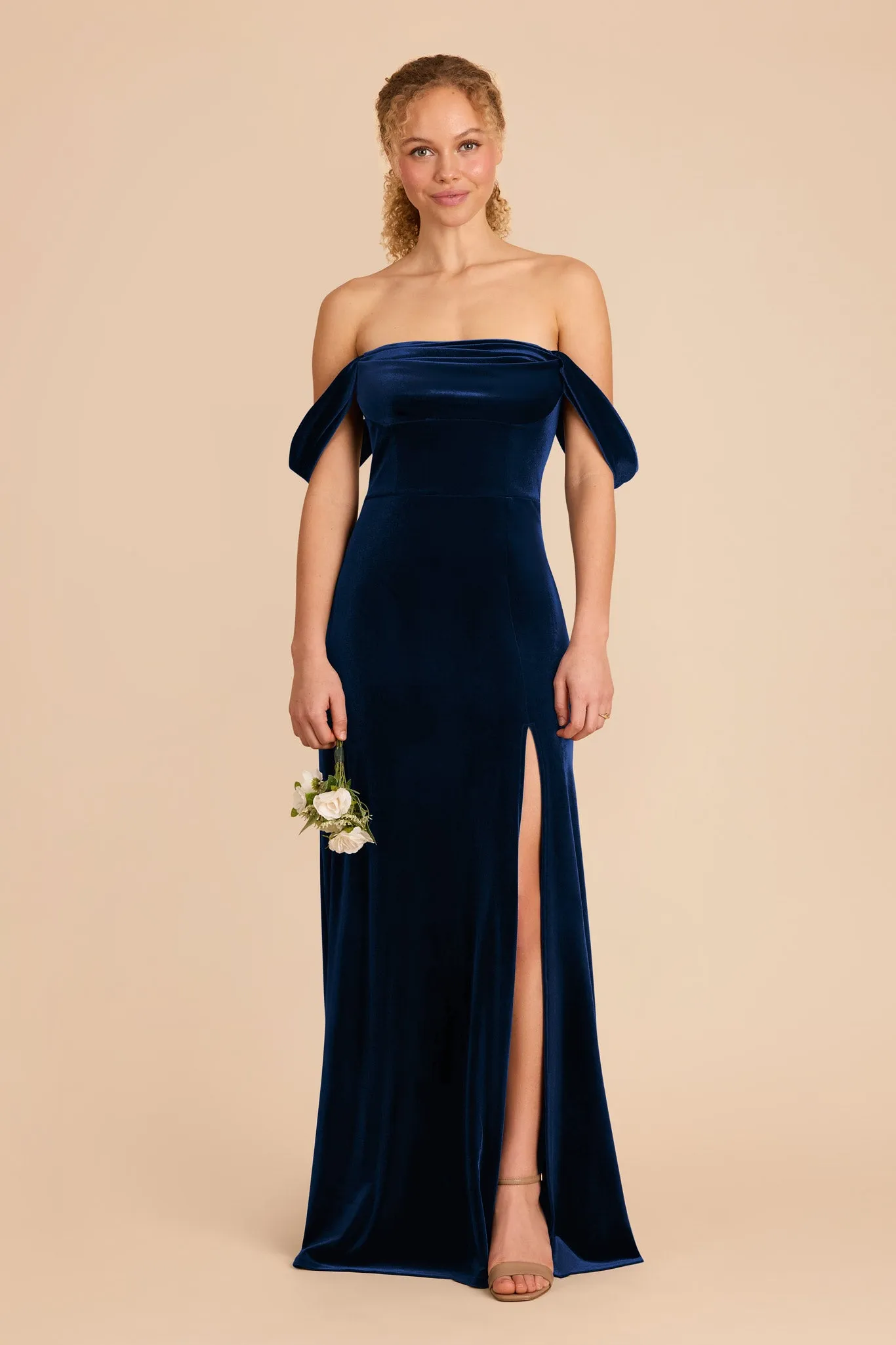 Mia Velvet Convertible Dress - Navy sold by Birdy Grey product image thumbnail 4