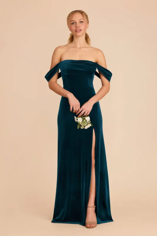 Mia Velvet Convertible Dress - Peacock sold by Birdy Grey