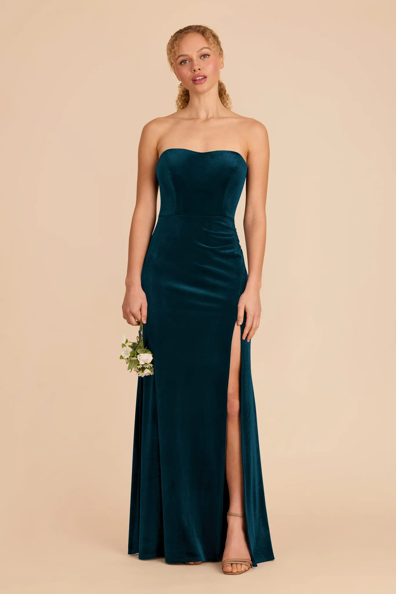 Anne Velvet Dress - Peacock sold by Birdy Grey product image thumbnail 3