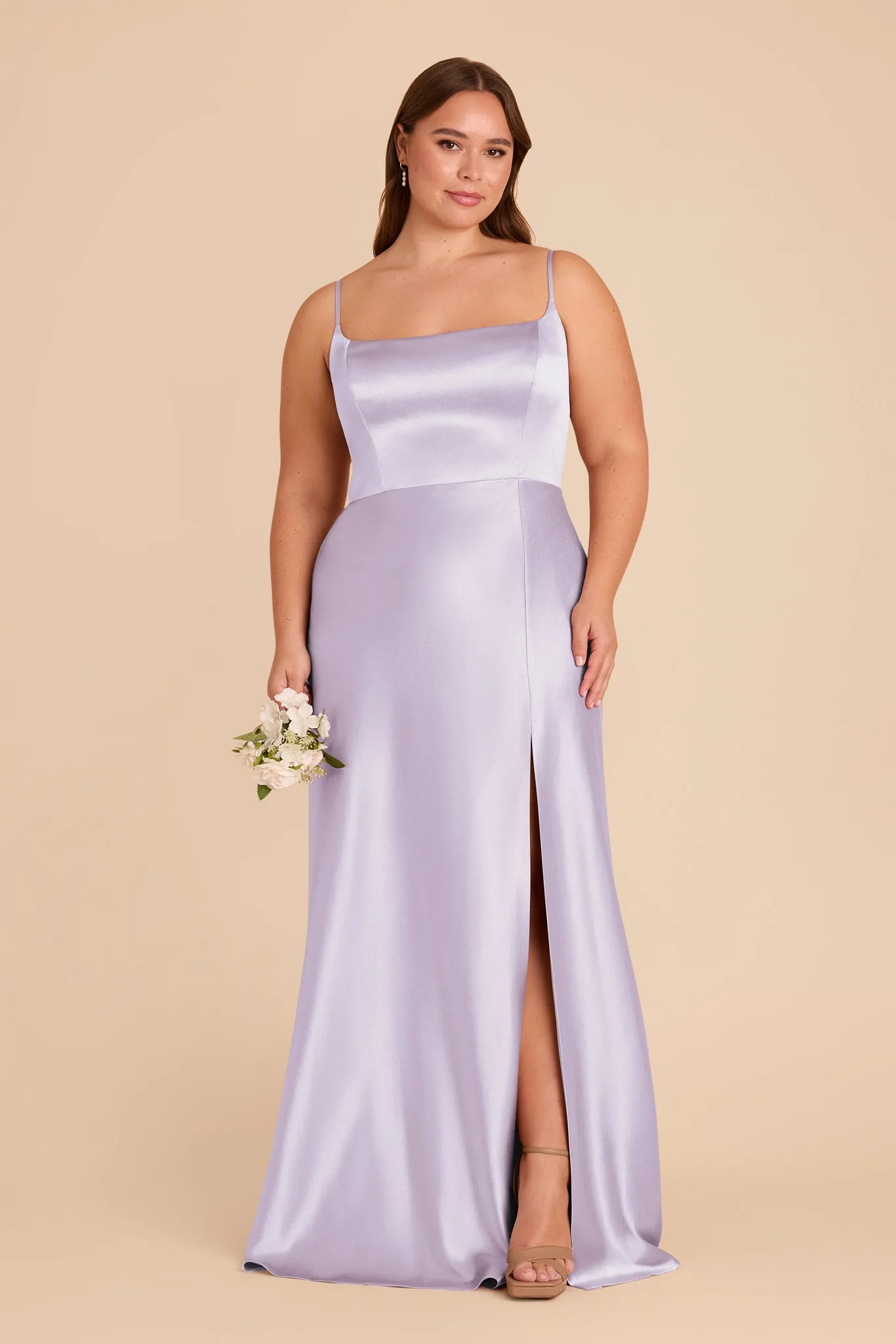Mai Shiny Satin Dress - Dusty Lilac sold by Birdy Grey product image thumbnail 2