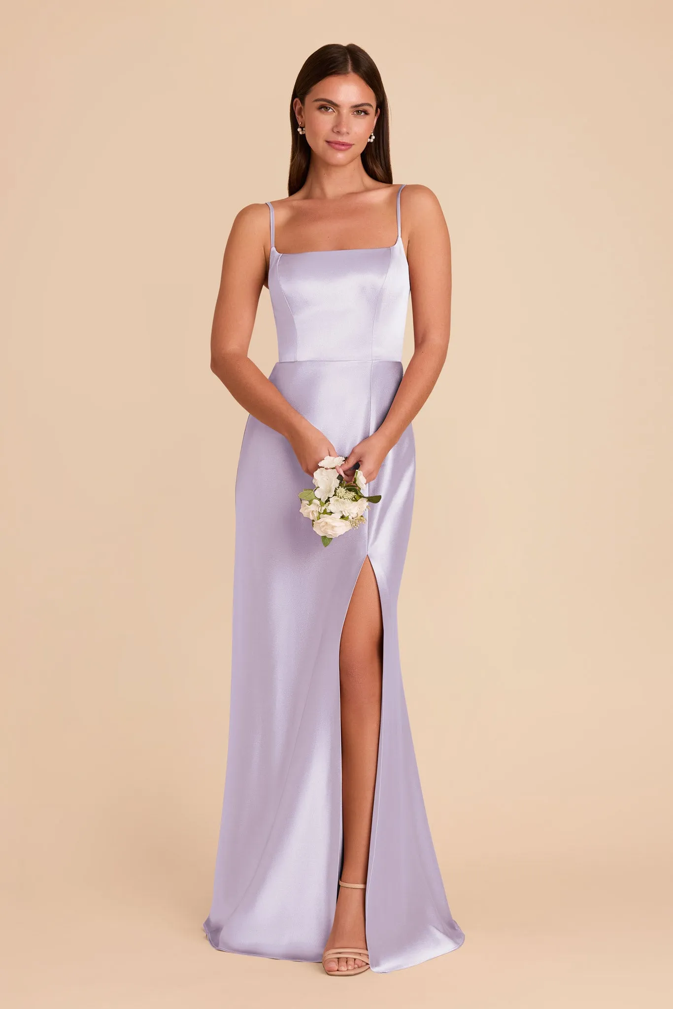 Mai Shiny Satin Dress - Dusty Lilac sold by Birdy Grey product image thumbnail 3
