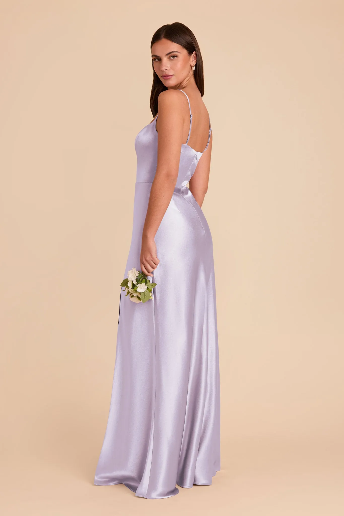 Mai Shiny Satin Dress - Dusty Lilac sold by Birdy Grey product image thumbnail 4