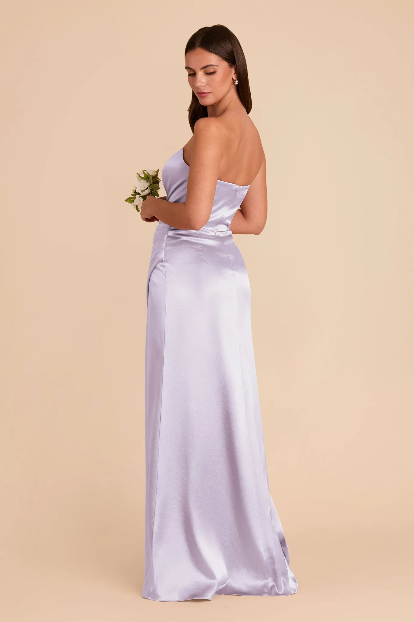 Anne Shiny Satin Dress - Dusty Lilac sold by Birdy Grey product image thumbnail 4