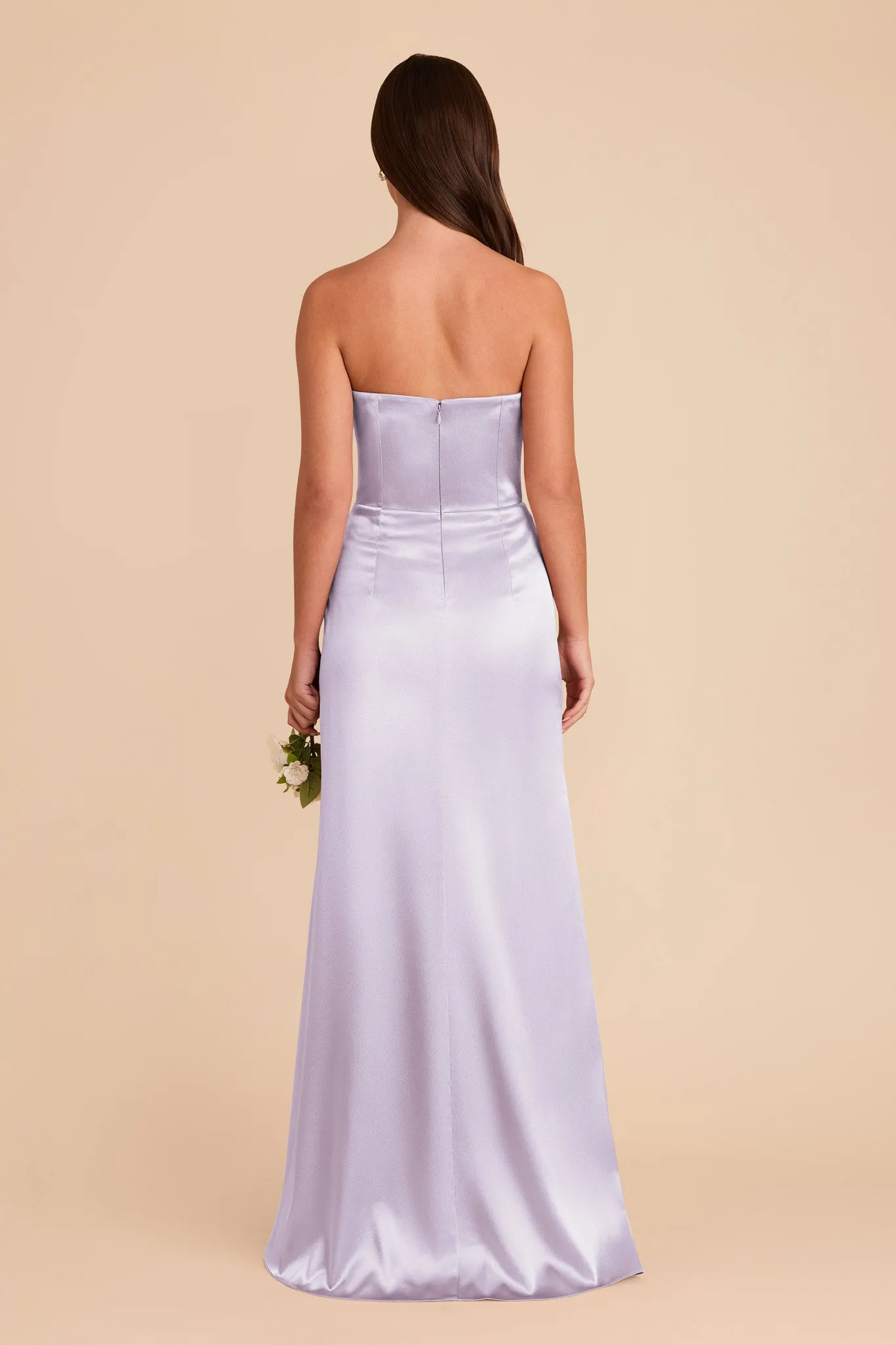 Anne Shiny Satin Dress - Dusty Lilac sold by Birdy Grey product image thumbnail 5