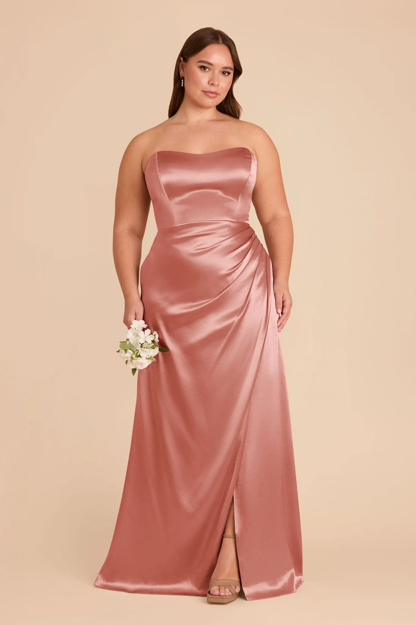 Anne Shiny Satin Dress - Desert Rose sold by Birdy Grey product image thumbnail 2