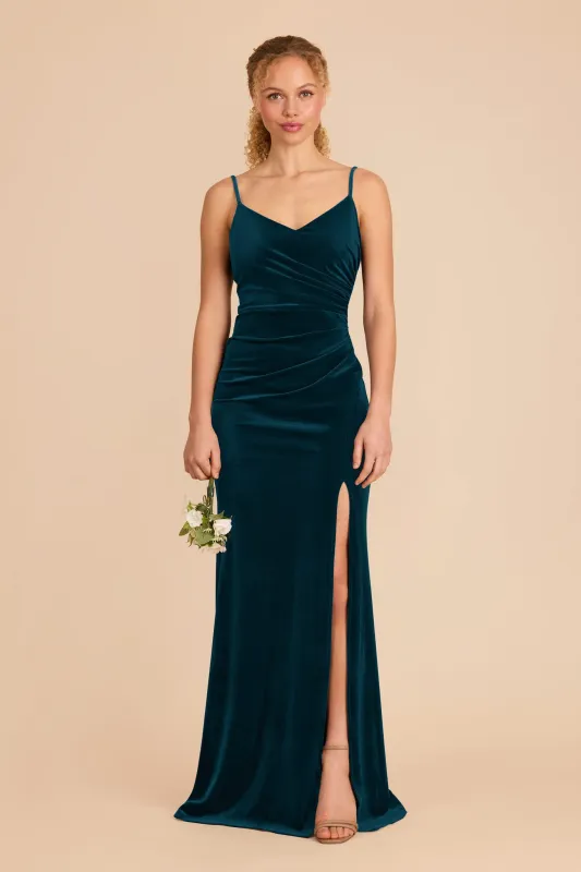 Catherine Velvet Dress - Peacock sold by Birdy Grey