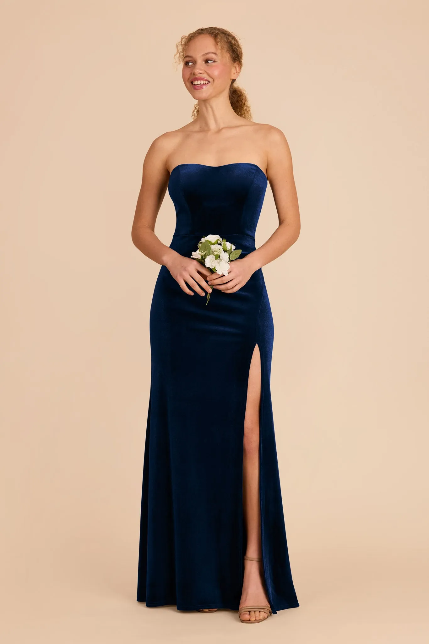 Anne Velvet Dress - Navy sold by Birdy Grey product image thumbnail 3