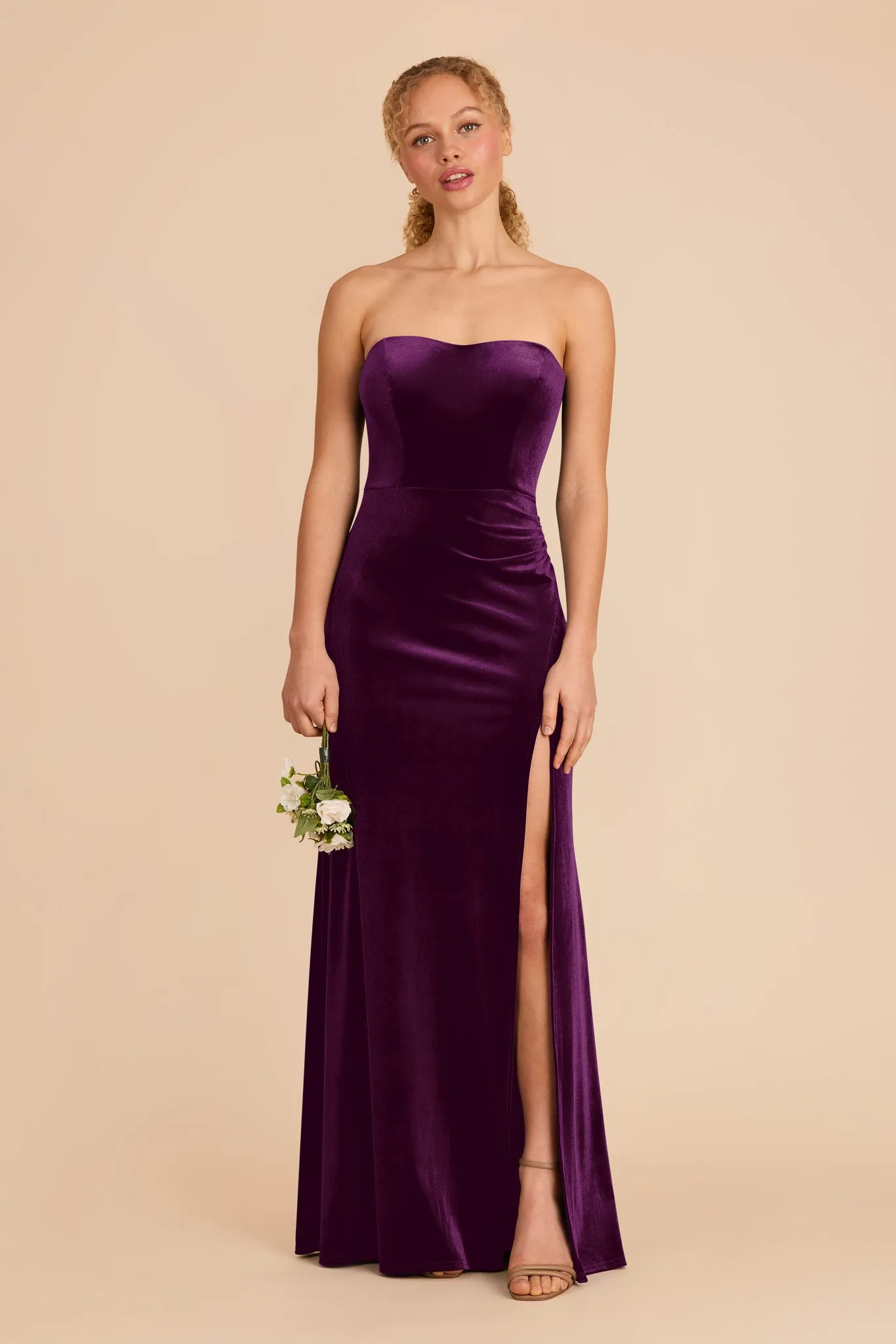 Anne Velvet Dress - Fig sold by Birdy Grey product image thumbnail 3