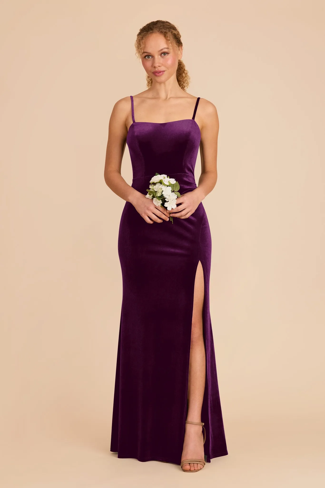 Anne Velvet Dress - Fig sold by Birdy Grey