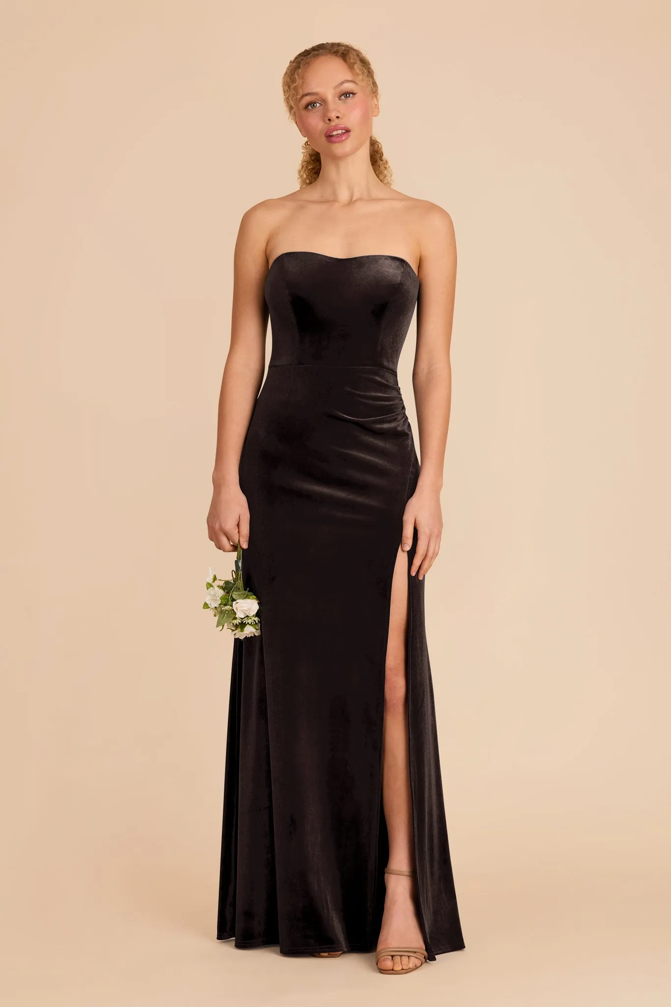 Anne Velvet Dress - Espresso sold by Birdy Grey product image thumbnail 3