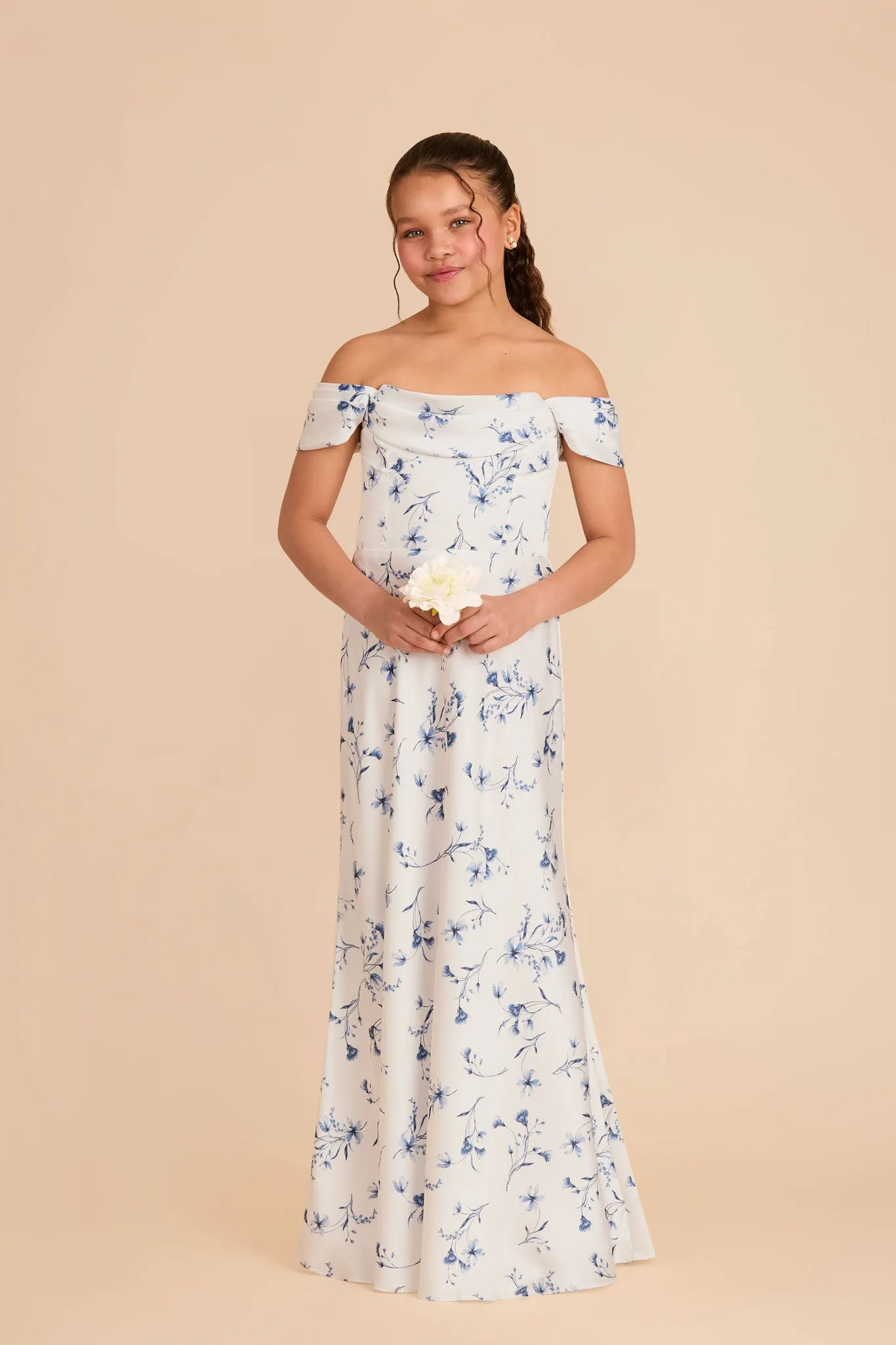 Mimi Junior Matte Satin Dress - Blue Le Fleur sold by Birdy Grey