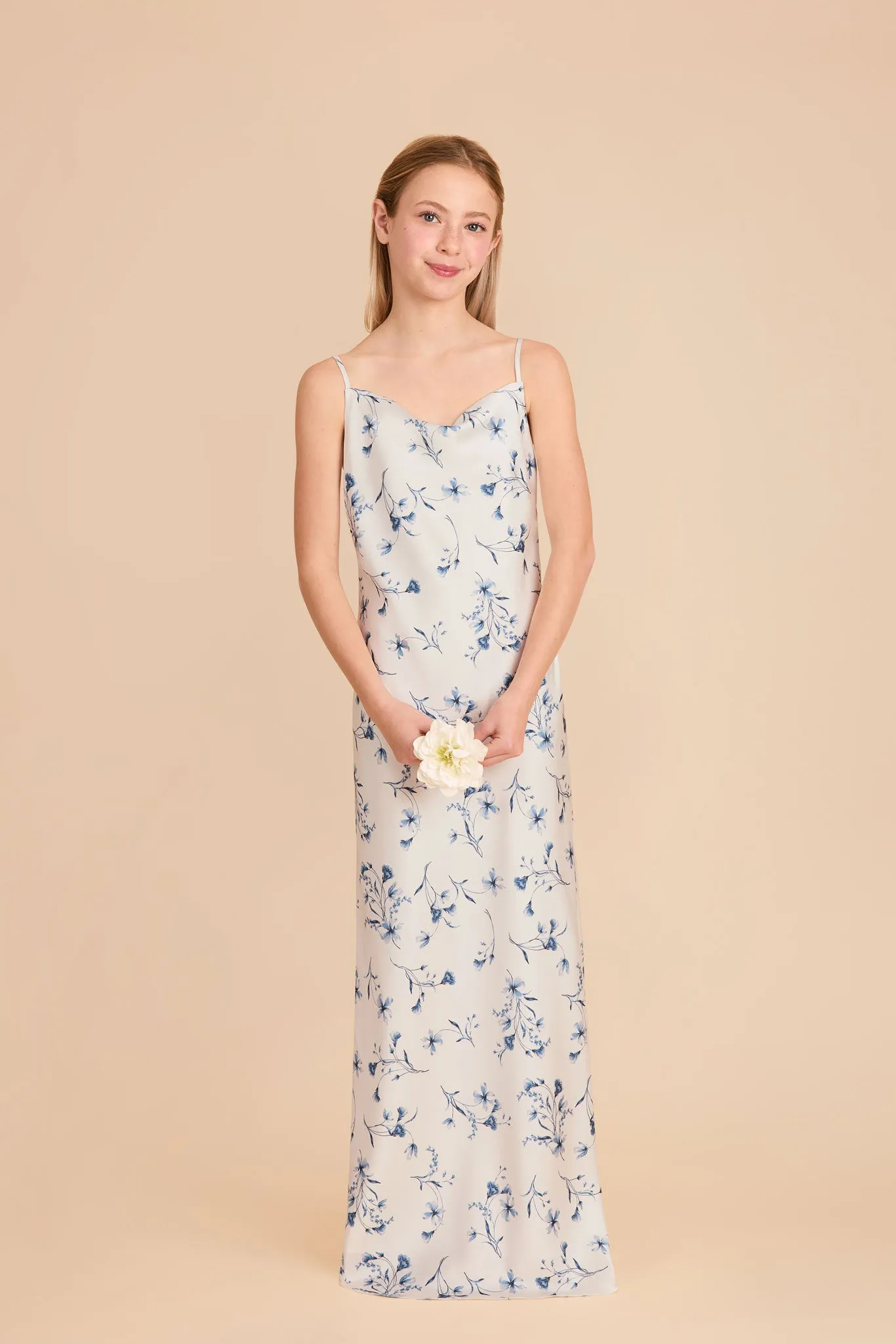 Elisa Junior Matte Satin Dress - Blue Le Fleur sold by Birdy Grey