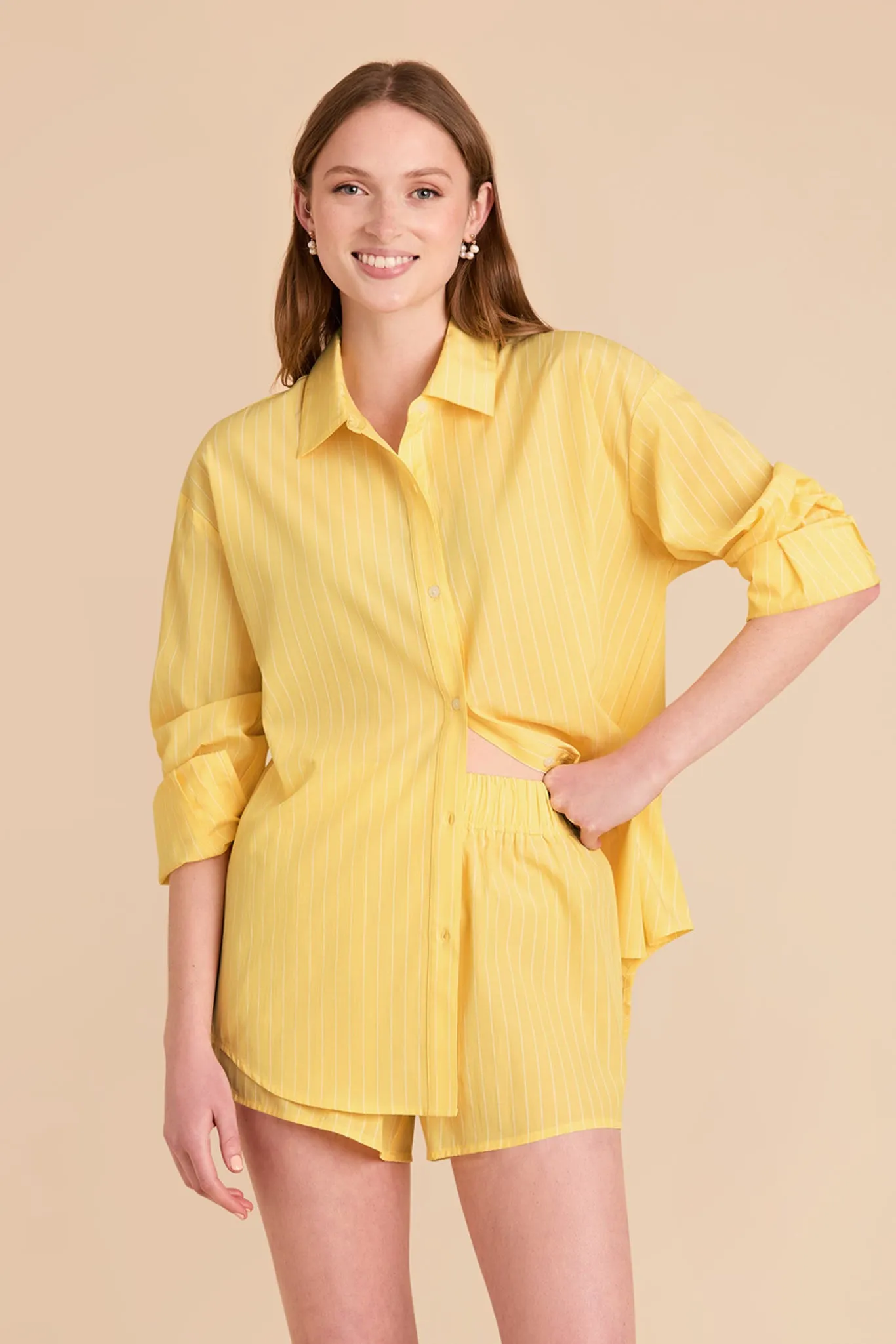 Ashtin Pajama Set - Lemon Sorbet Stripe sold by Birdy Grey product image thumbnail 5