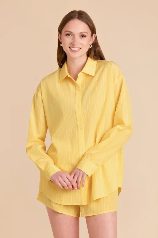 Ashtin Print Shirt and Boxer Short Set - Lemon Sorbet Stripe sold by Birdy Grey