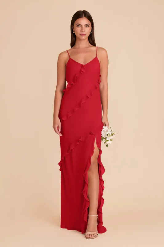 Valentina Chiffon Dress - Ruby Red sold by Birdy Grey