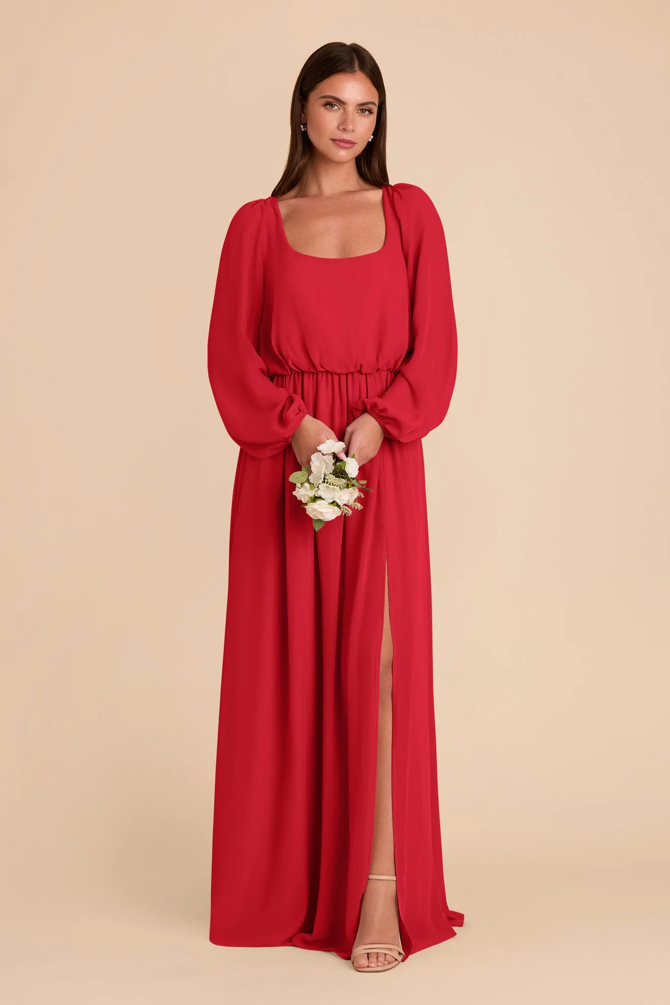 Eloise Chiffon Dress - Ruby Red sold by Birdy Grey product image thumbnail 3