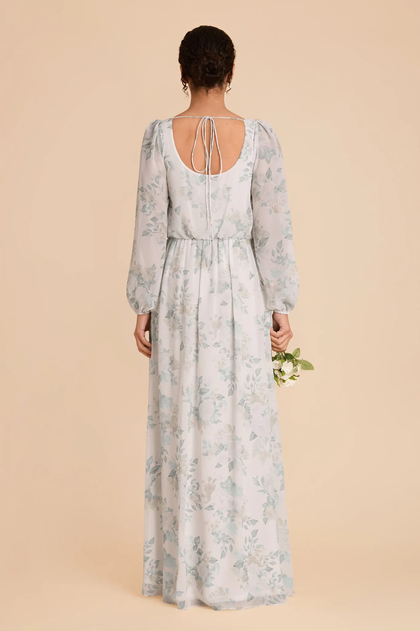 Eloise Chiffon Dress - Sage Spring Garden sold by Birdy Grey product image thumbnail 5