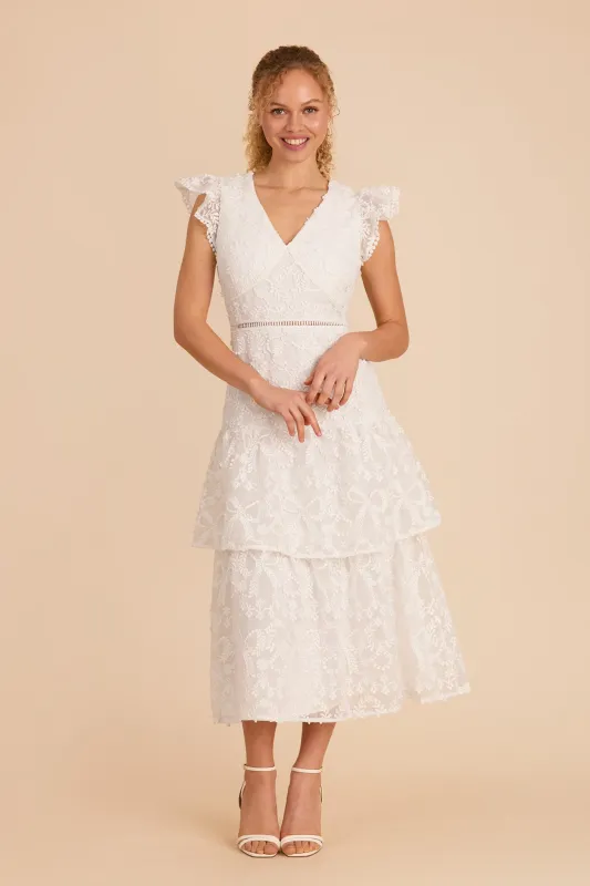 Yasmin Midi Dress - White sold by Birdy Grey