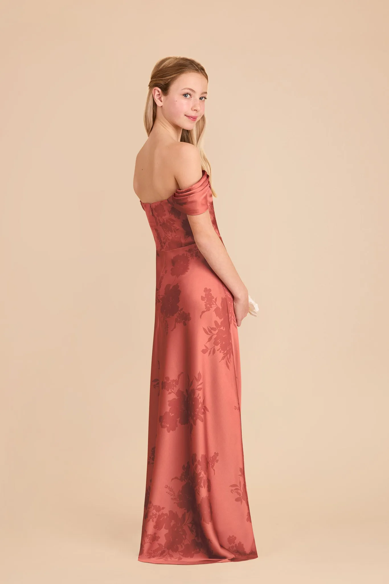 Mimi Junior Matte Satin Dress - Wild Rose Whimsical Blooms sold by Birdy Grey product image thumbnail 5