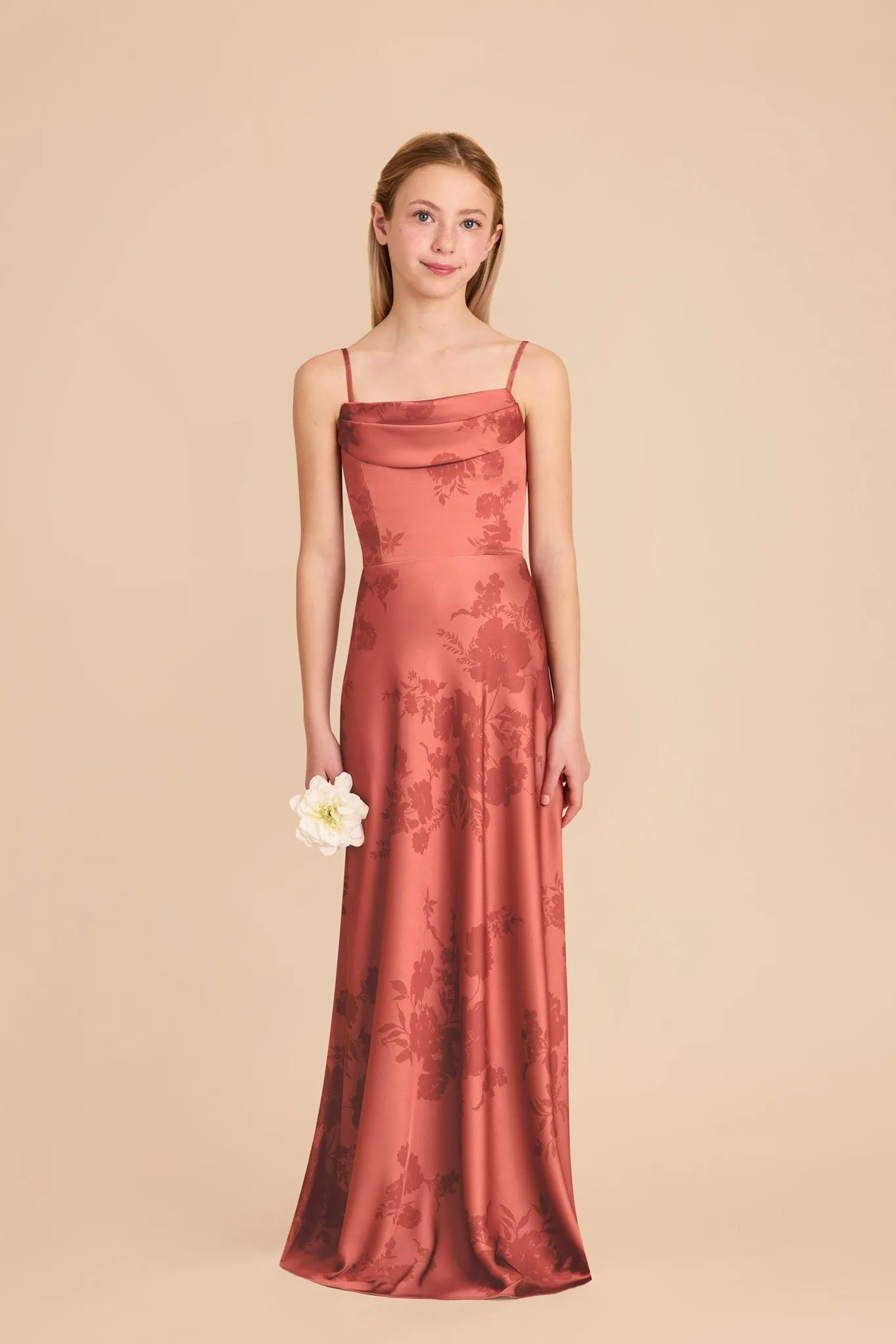 Mimi Junior Matte Satin Dress - Wild Rose Whimsical Blooms sold by Birdy Grey