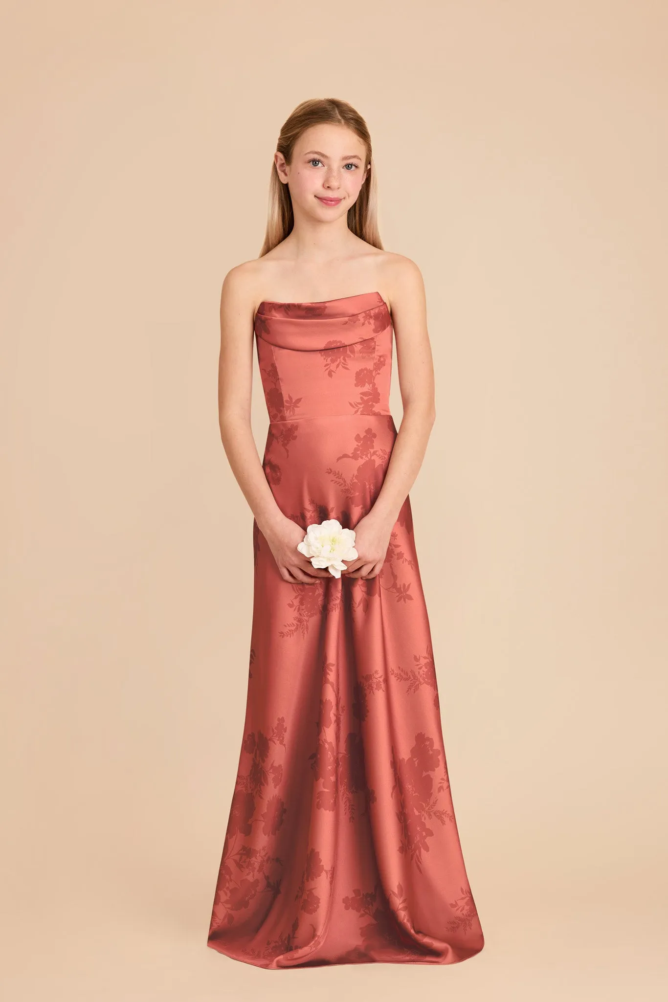 Mimi Junior Matte Satin Dress - Wild Rose Whimsical Blooms sold by Birdy Grey product image thumbnail 2