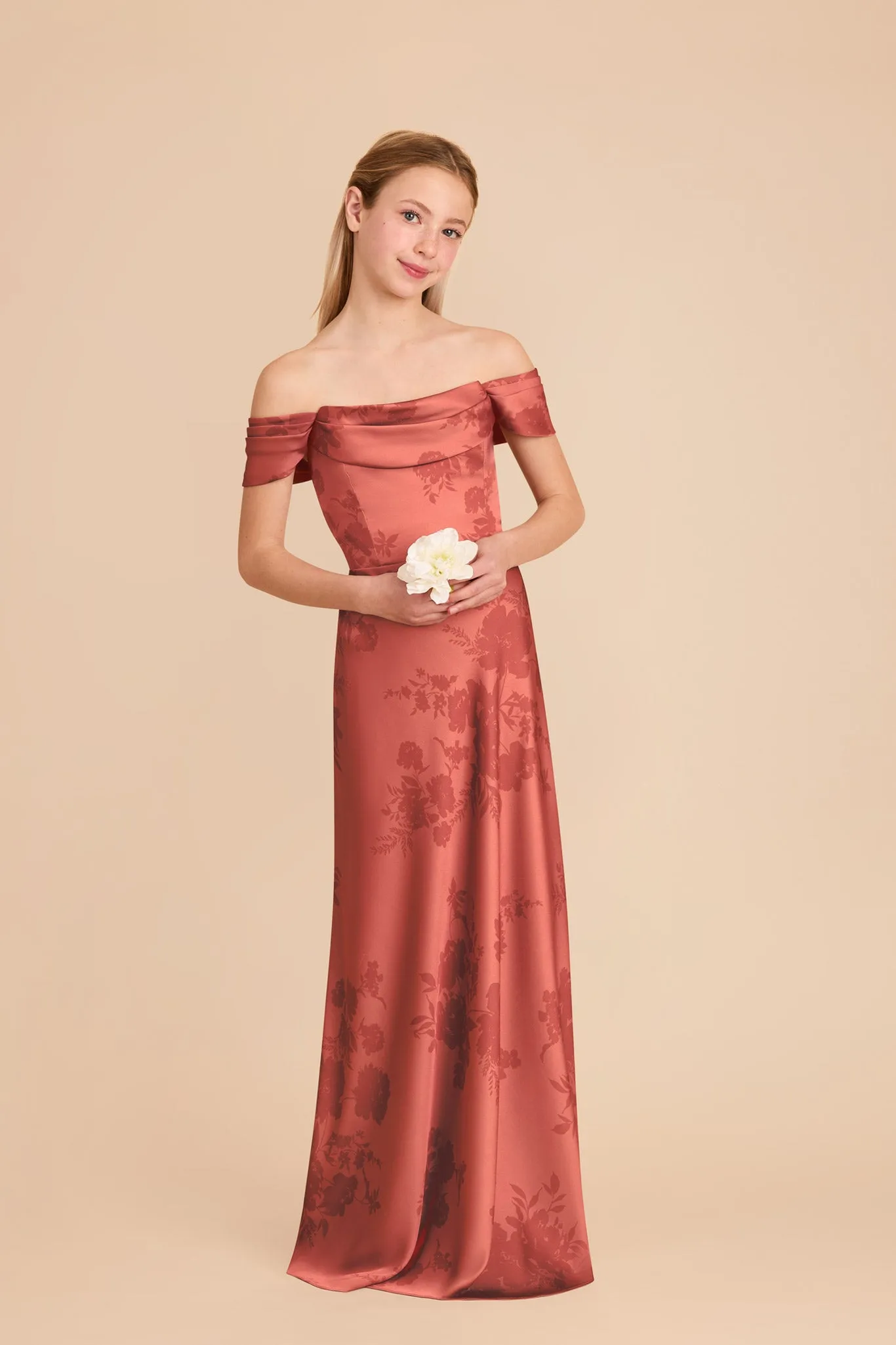 Mimi Junior Matte Satin Dress - Wild Rose Whimsical Blooms sold by Birdy Grey product image thumbnail 3