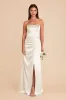 Anne Shiny Satin Dress - White sold by Birdy Grey