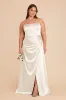 Anne Shiny Satin Dress - White sold by Birdy Grey