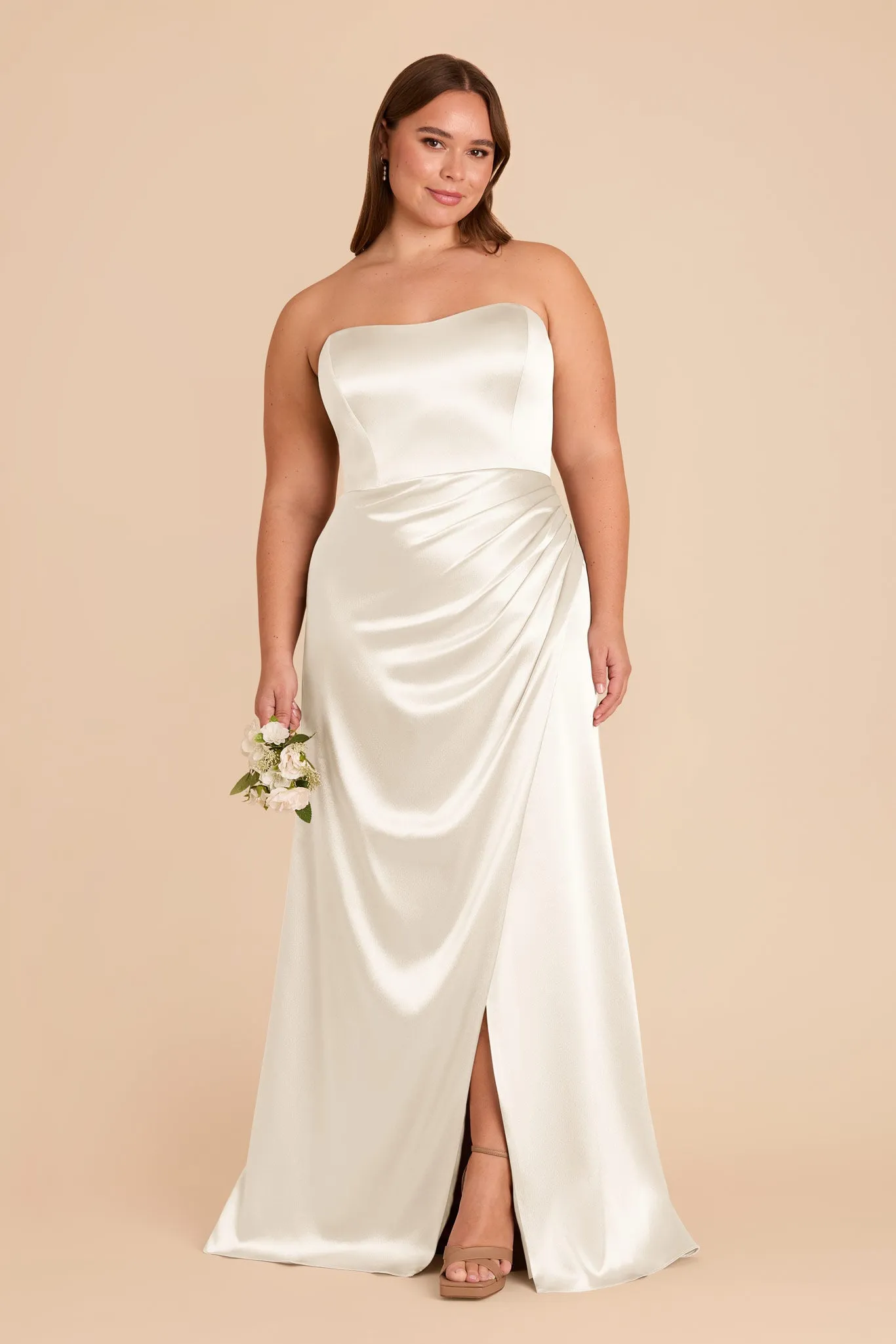 Anne Shiny Satin Dress - White sold by Birdy Grey product image thumbnail 2