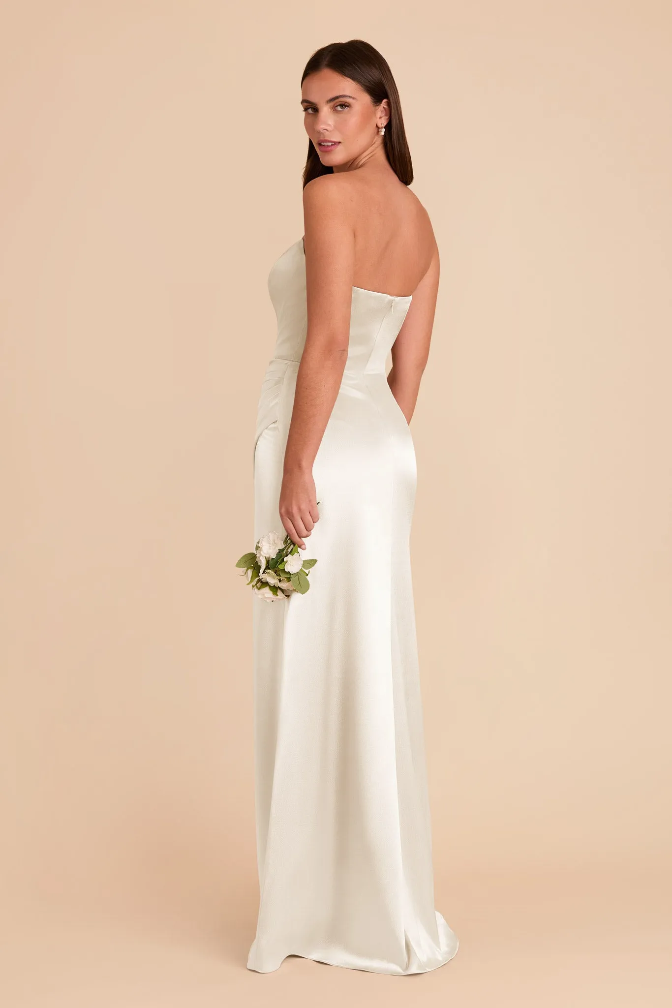 Anne Shiny Satin Dress - White sold by Birdy Grey product image thumbnail 4