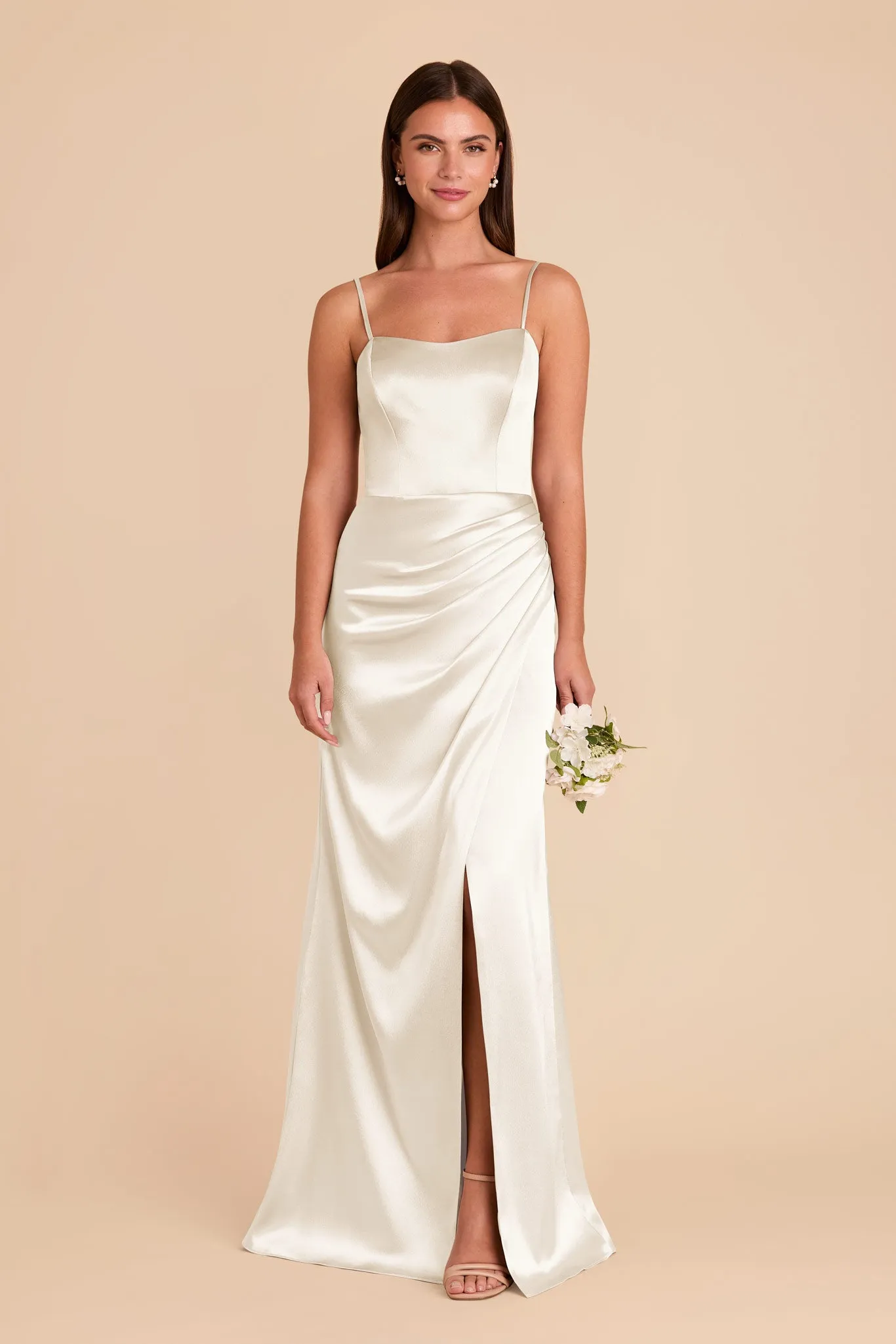 Anne Shiny Satin Dress - White sold by Birdy Grey product image thumbnail 3