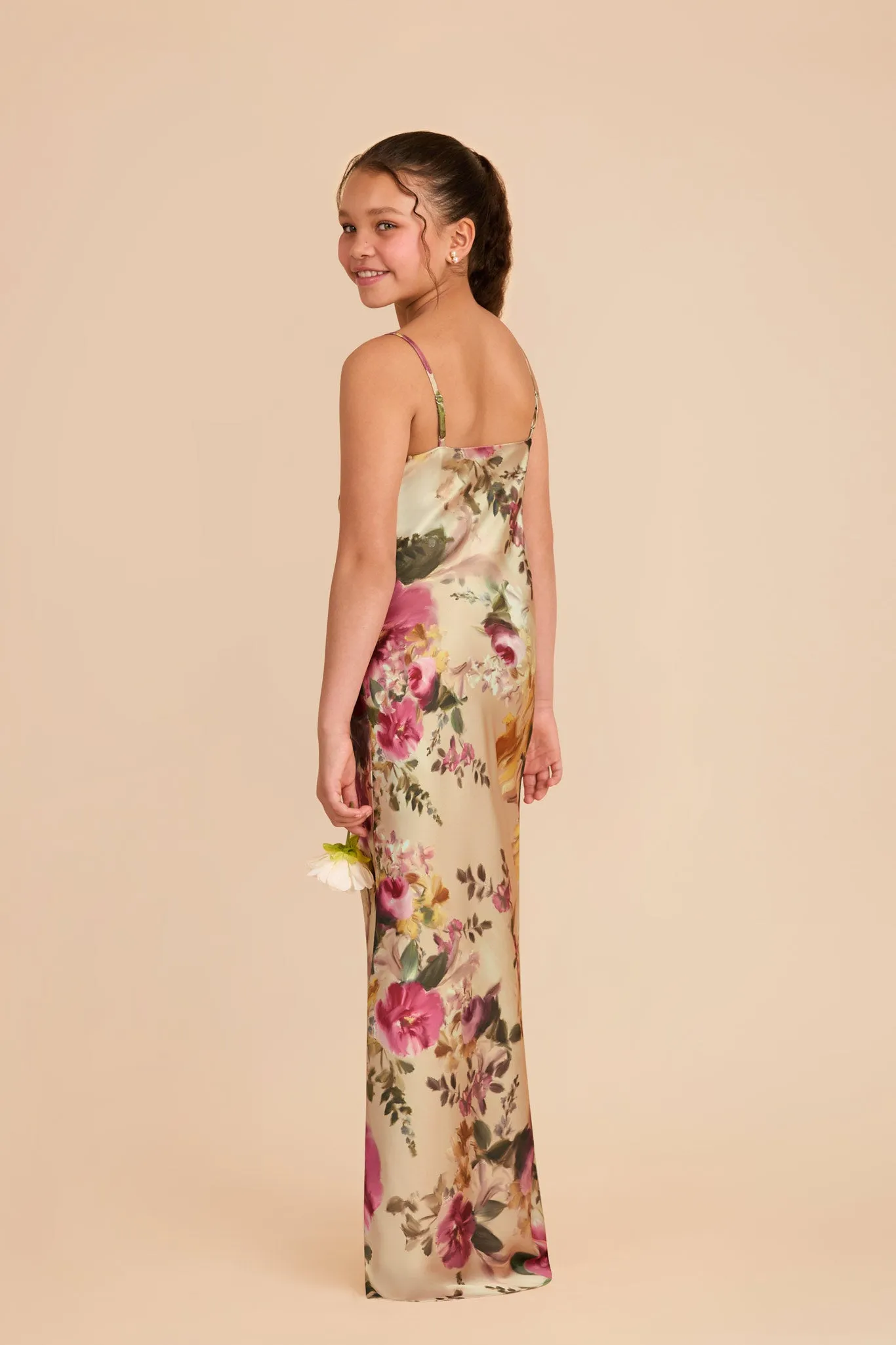 Elisa Junior Matte Satin Dress - Hazelnut Moody Blooms sold by Birdy Grey product image thumbnail 3