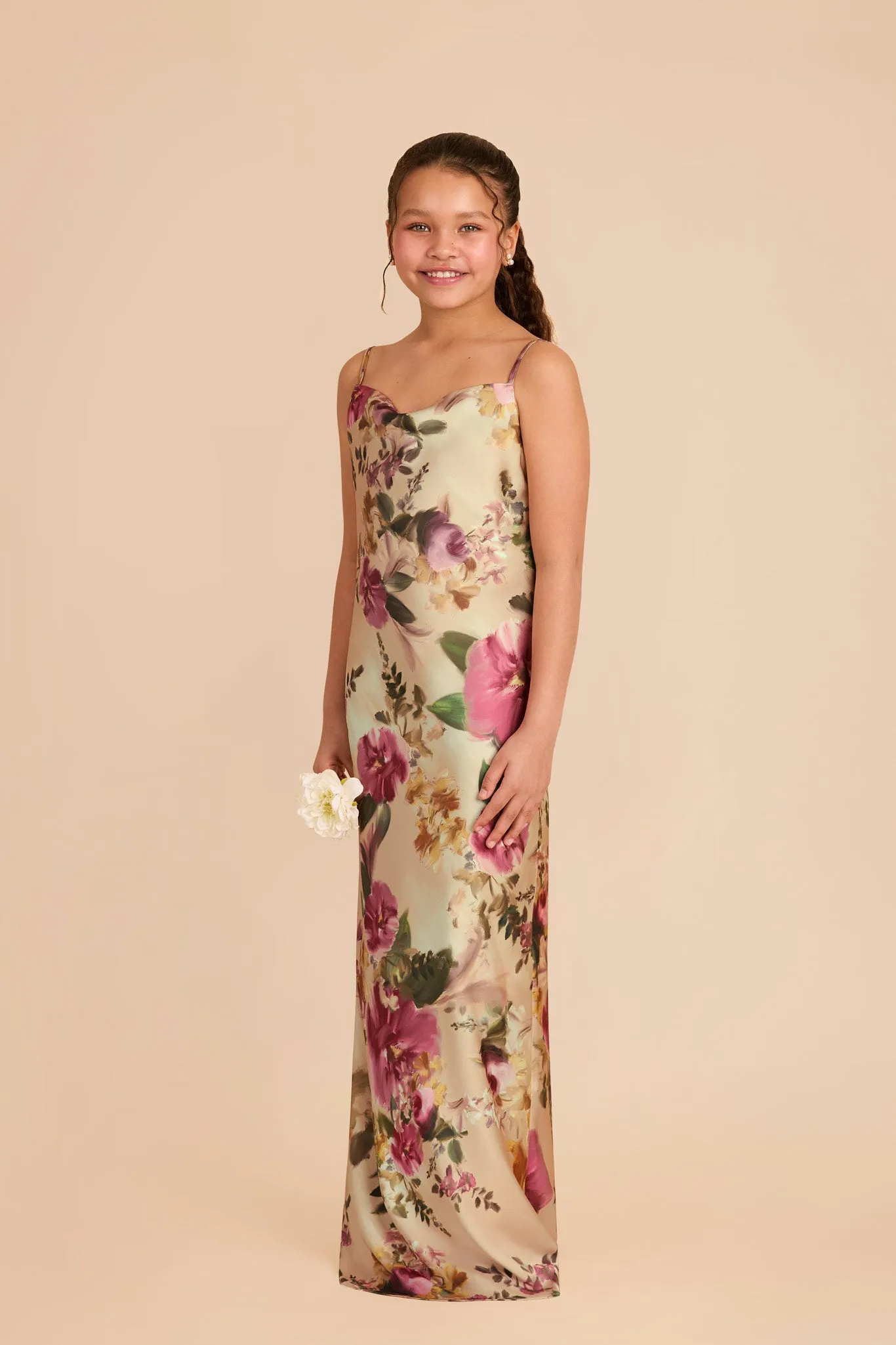 Elisa Junior Matte Satin Dress - Hazelnut Moody Blooms sold by Birdy Grey product image thumbnail 2