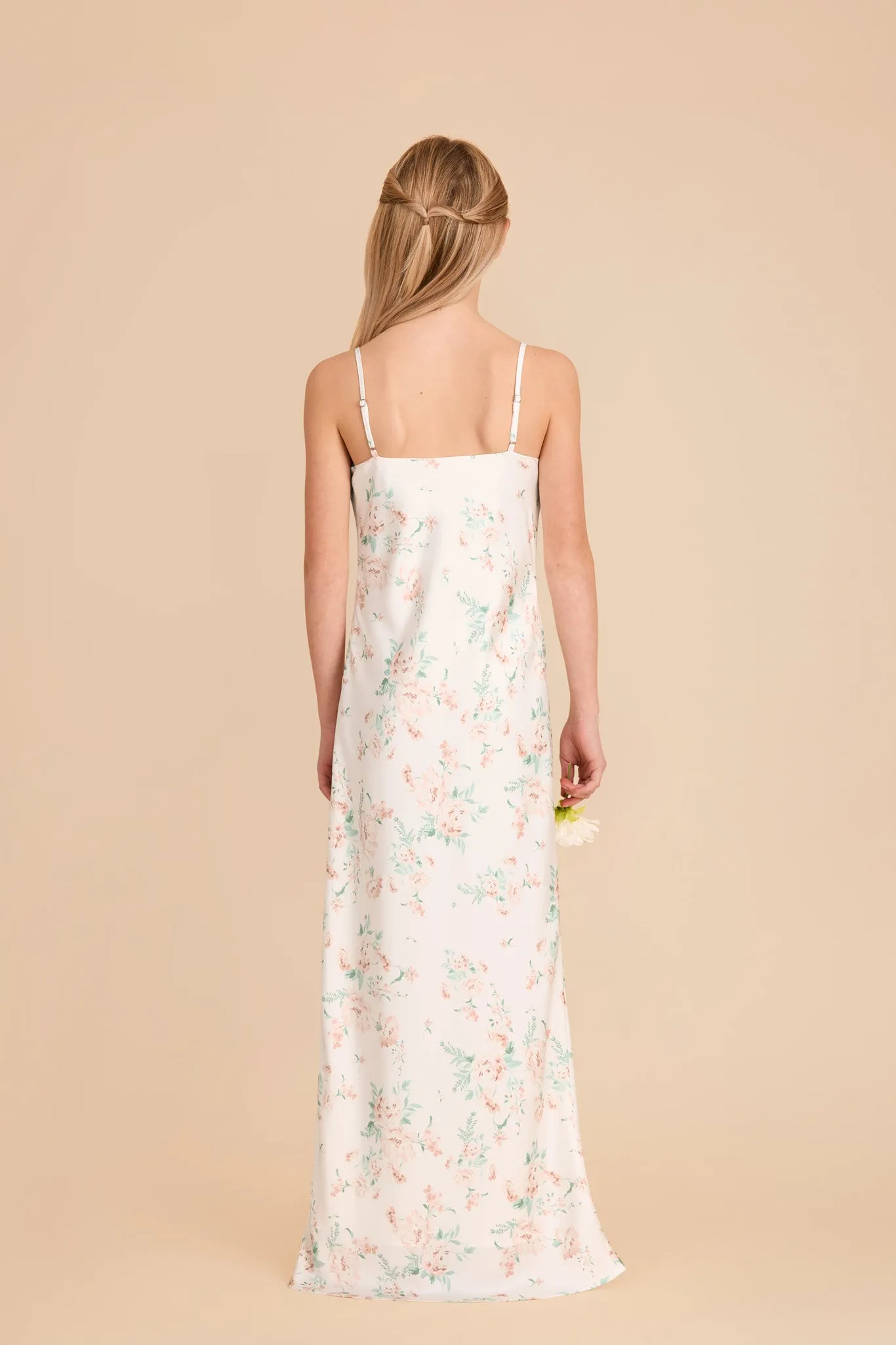 Elisa Junior Matte Satin Dress - Apricot Whimsical Blooms sold by Birdy Grey product image thumbnail 4