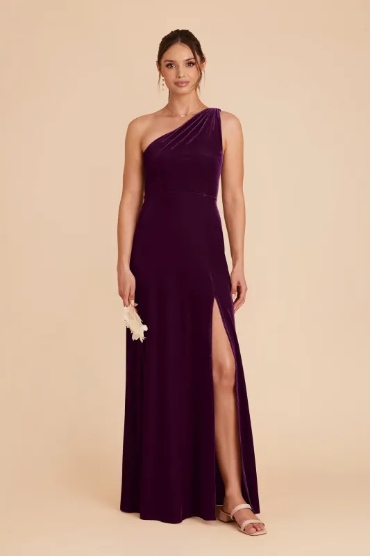 Kira Velvet Dress - Fig sold by Birdy Grey