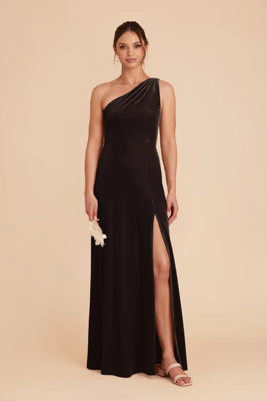 Kira Velvet Dress - Espresso sold by Birdy Grey