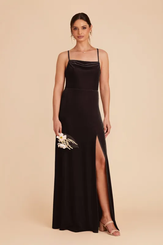 Ash Velvet Dress - Espresso sold by Birdy Grey