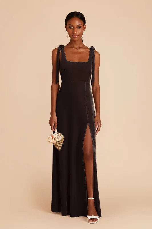 Alex Velvet Dress - Espresso sold by Birdy Grey