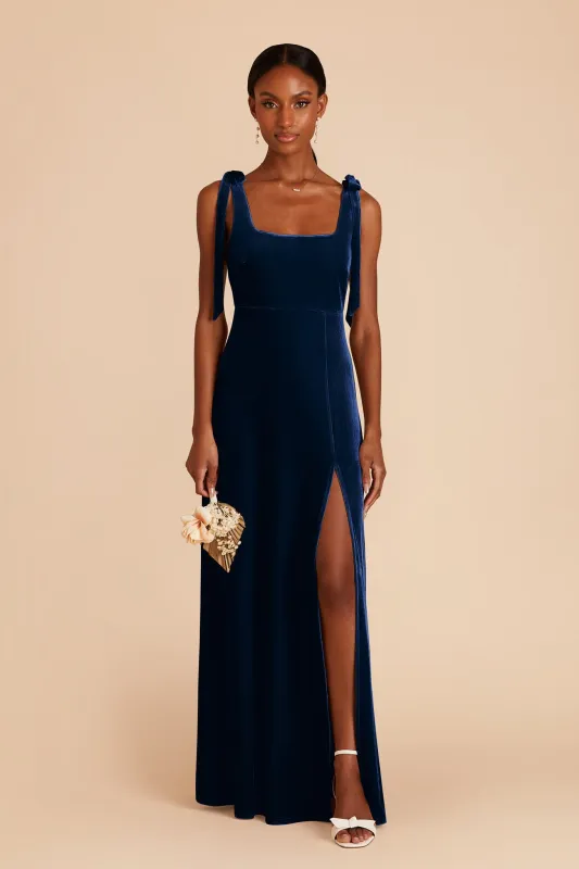 Alex Velvet Dress - Navy sold by Birdy Grey