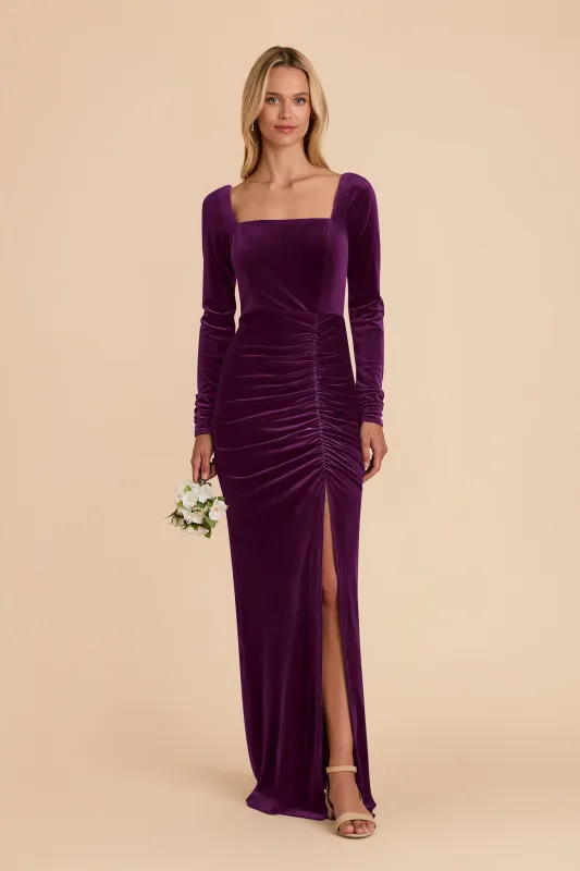 Ivy Velvet Dress - Fig sold by Birdy Grey
