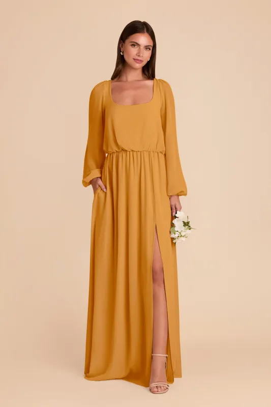 Eloise Chiffon Dress - Marigold sold by Birdy Grey