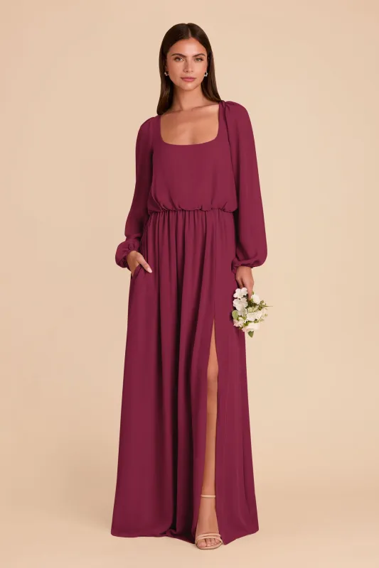 Eloise Chiffon Dress - Berry sold by Birdy Grey