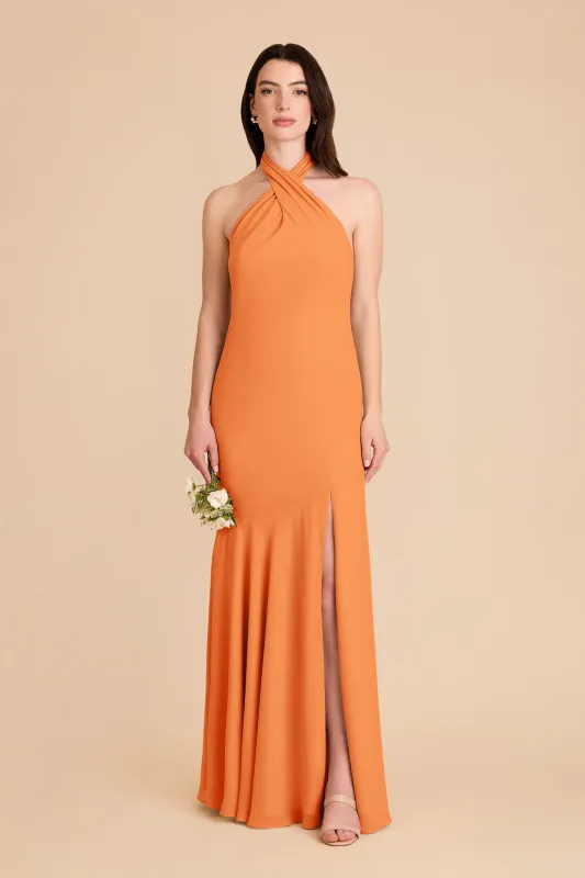 Stephanie Chiffon Dress - Apricot sold by Birdy Grey