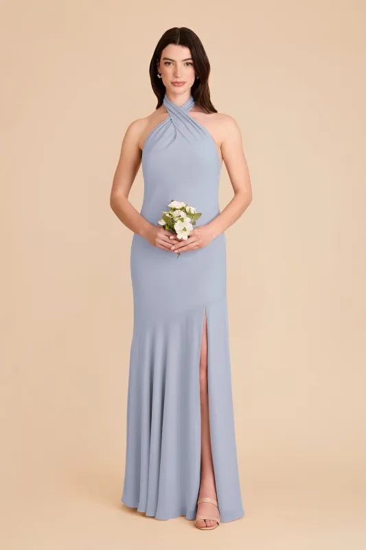 Stephanie Chiffon Dress - Dusty Blue sold by Birdy Grey