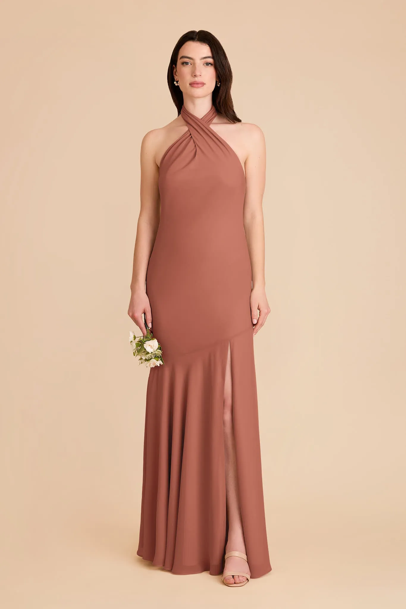 Stephanie Chiffon Dress - Desert Rose sold by Birdy Grey