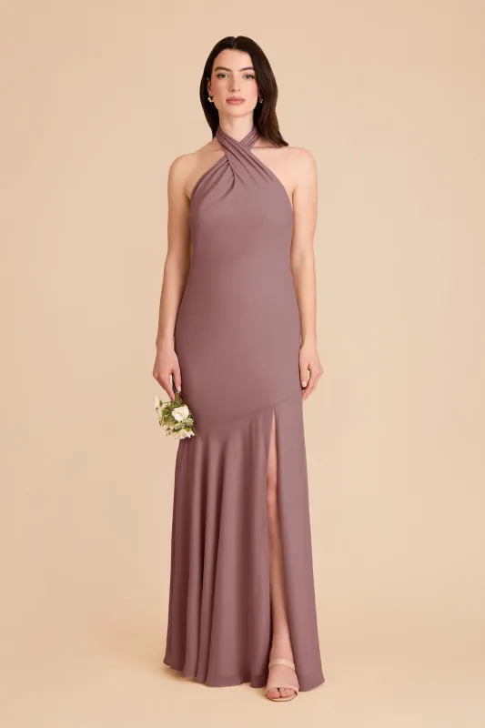 Stephanie Chiffon Dress - Dark Mauve sold by Birdy Grey